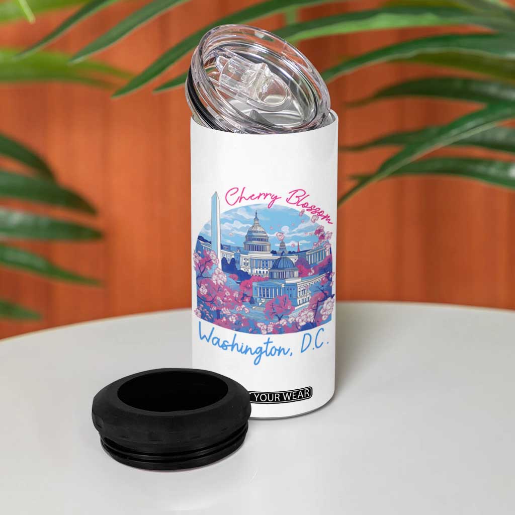Washington DC Lover 4 in 1 Can Cooler Tumbler Cherry Blossom TS09 Print Your Wear