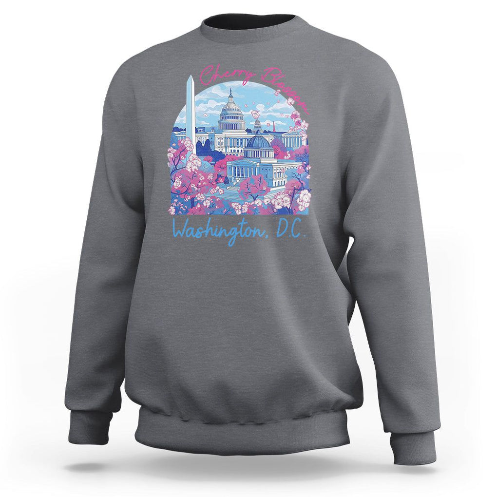 Washington DC Lover Cherry Blossom Sweatshirt TS09 Charcoal Print Your Wear