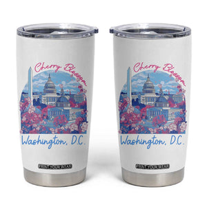 Washington DC Lover Tumbler Cup Cherry Blossom TS09 White Print Your Wear