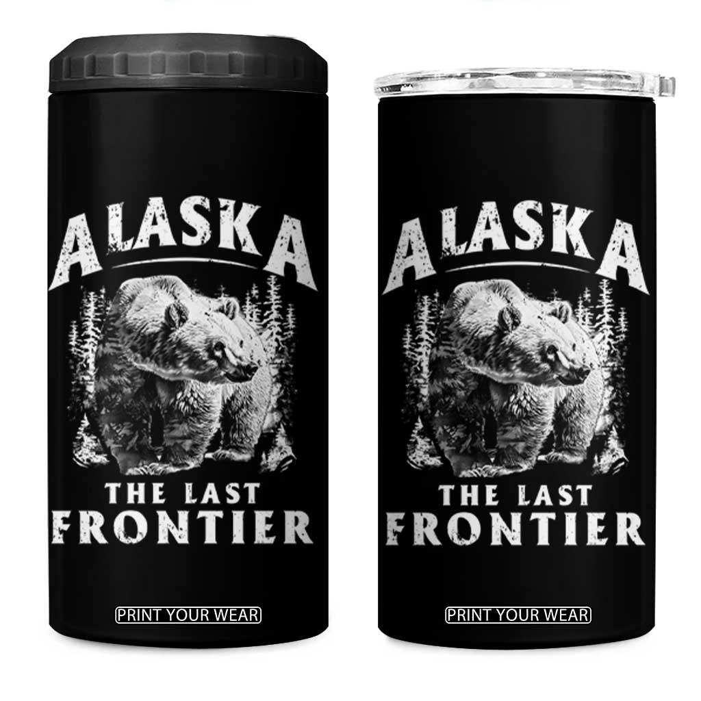 Alaska 4 in 1 Can Cooler Tumbler The Last Frontier Bear Home Vintage TS09 One Size: 16 oz Black Print Your Wear