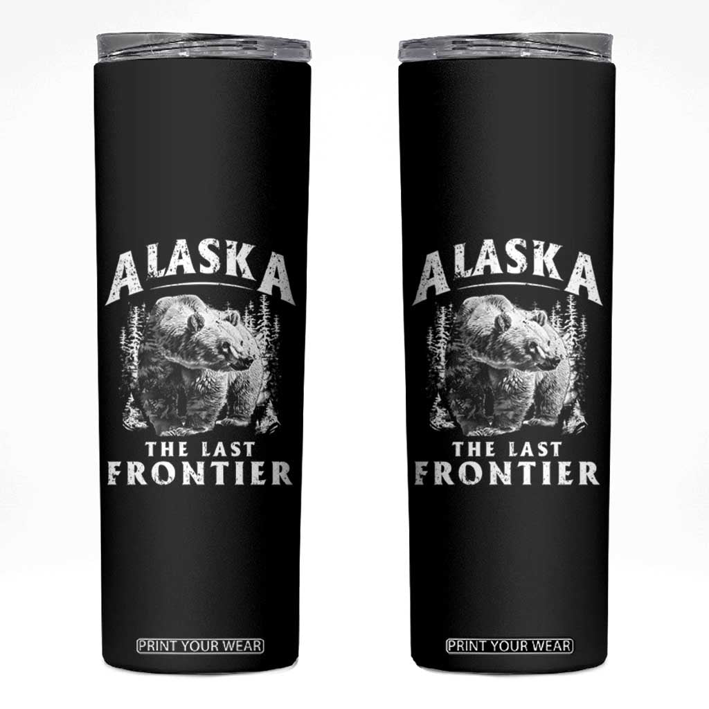 Alaska Skinny Tumbler The Last Frontier Bear Home Vintage TS09 Black Print Your Wear