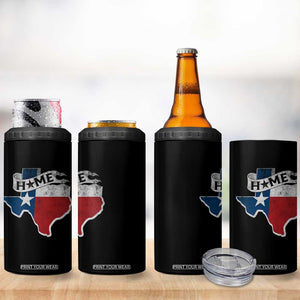 Texas Home State Map Distressed Flag 4 in 1 Can Cooler Tumbler TS09 Print Your Wear