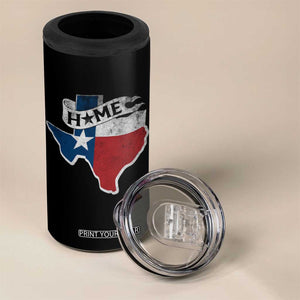 Texas Home State Map Distressed Flag 4 in 1 Can Cooler Tumbler TS09 Print Your Wear