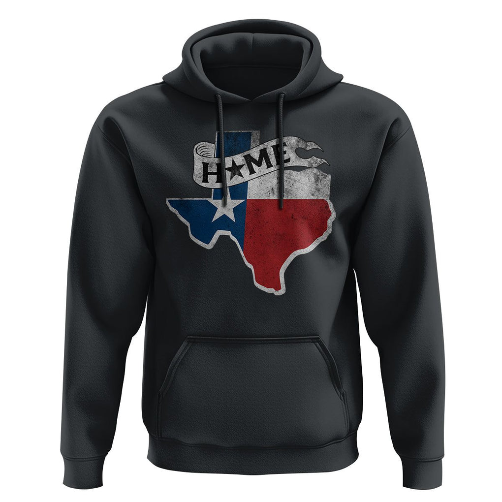 Texas Home State Map Distressed Flag Hoodie TS09 Black Print Your Wear