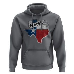 Texas Home State Map Distressed Flag Hoodie TS09 Charcoal Print Your Wear