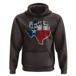 Texas Home State Map Distressed Flag Hoodie TS09 Dark Chocolate Print Your Wear