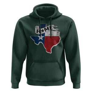 Texas Home State Map Distressed Flag Hoodie TS09 Dark Forest Green Print Your Wear