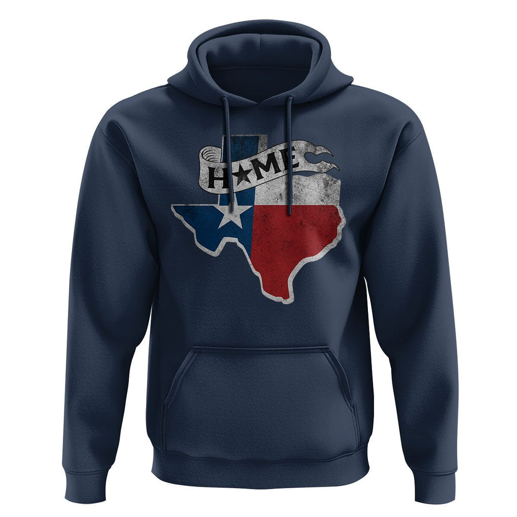 Texas Home State Map Distressed Flag Hoodie TS09 Navy Print Your Wear