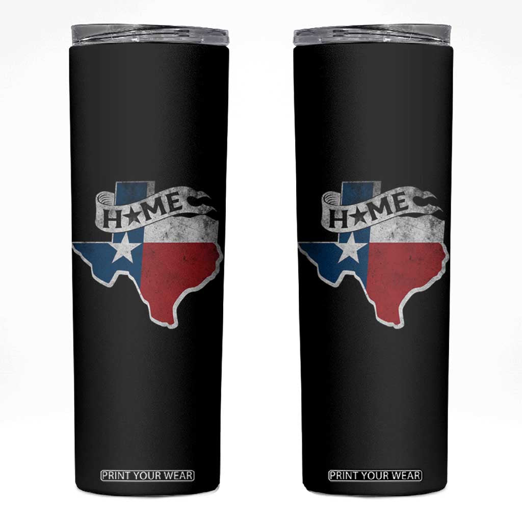 Texas Home State Map Distressed Flag Skinny Tumbler TS09 Black Print Your Wear
