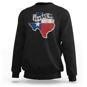 Texas Home State Map Distressed Flag Sweatshirt TS09 Black Print Your Wear
