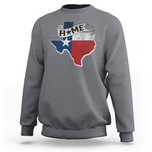 Texas Home State Map Distressed Flag Sweatshirt TS09 Charcoal Print Your Wear