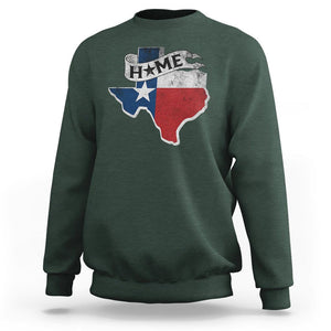Texas Home State Map Distressed Flag Sweatshirt TS09 Dark Forest Green Print Your Wear