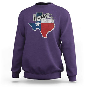 Texas Home State Map Distressed Flag Sweatshirt TS09 Purple Print Your Wear