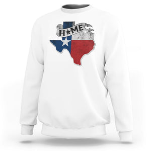 Texas Home State Map Distressed Flag Sweatshirt TS09 White Print Your Wear