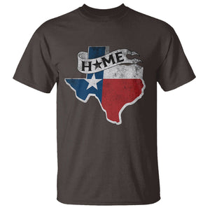 Texas Home State Map Distressed Flag T Shirt TS09 Dark Chocolate Print Your Wear