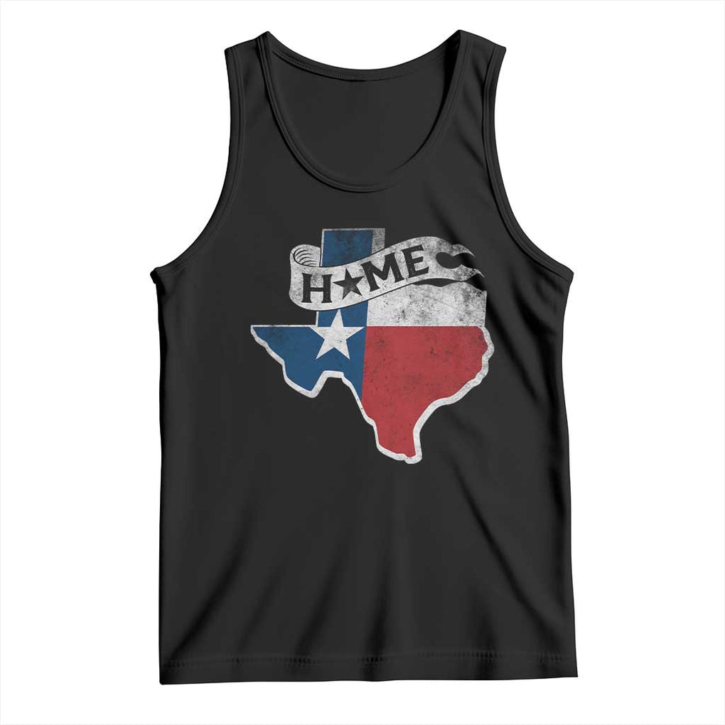 Texas Home State Map Distressed Flag Tank Top TS09 Black Print Your Wear
