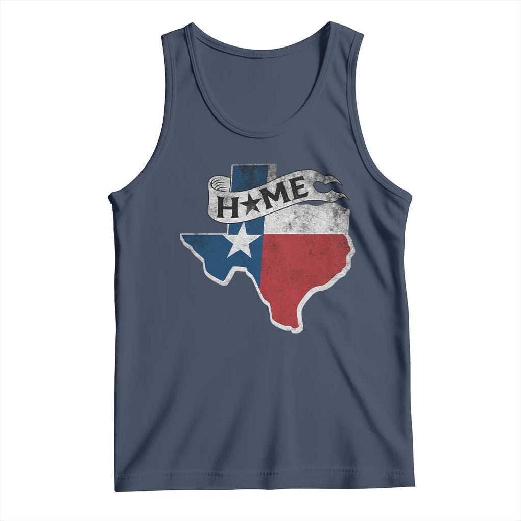 Texas Home State Map Distressed Flag Tank Top TS09 Navy Print Your Wear