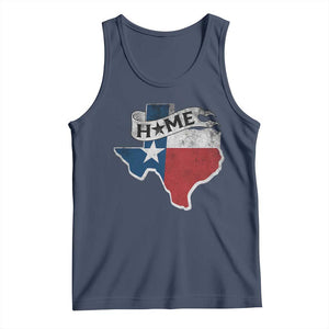 Texas Home State Map Distressed Flag Tank Top TS09 Navy Print Your Wear