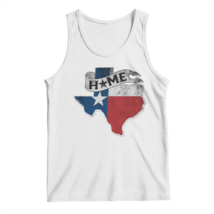 Texas Home State Map Distressed Flag Tank Top TS09 White Print Your Wear