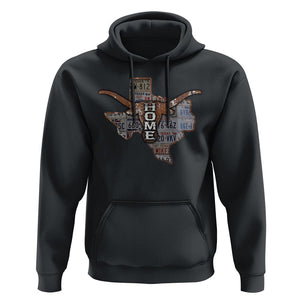 Texas Home Hoodie Vintage State Map TX Longhorn TS09 Black Print Your Wear