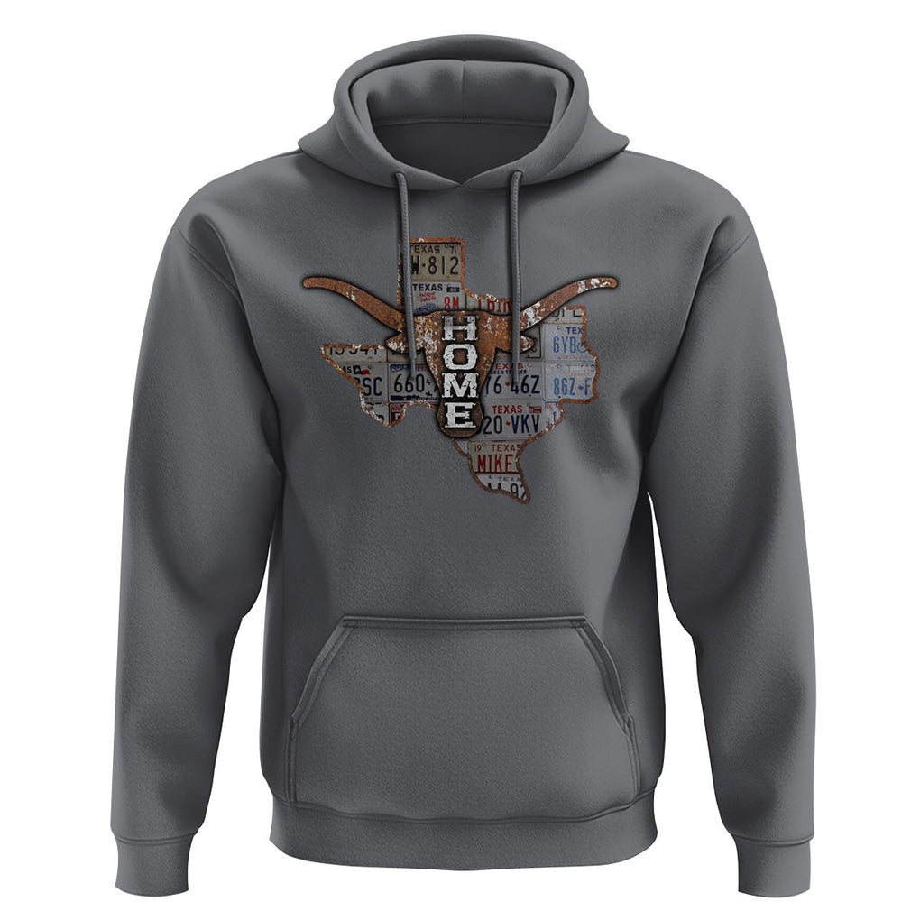 Texas Home Hoodie Vintage State Map TX Longhorn TS09 Charcoal Print Your Wear
