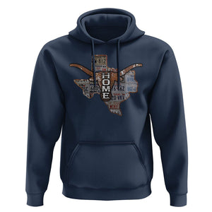Texas Home Hoodie Vintage State Map TX Longhorn TS09 Navy Print Your Wear