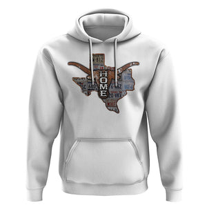 Texas Home Hoodie Vintage State Map TX Longhorn TS09 White Print Your Wear
