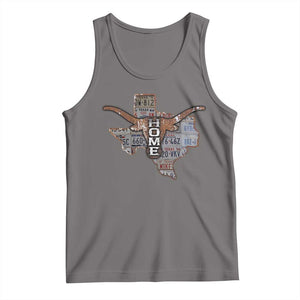 Texas Home Tank Top Vintage State Map TX Longhorn TS09 Deep Heather Print Your Wear