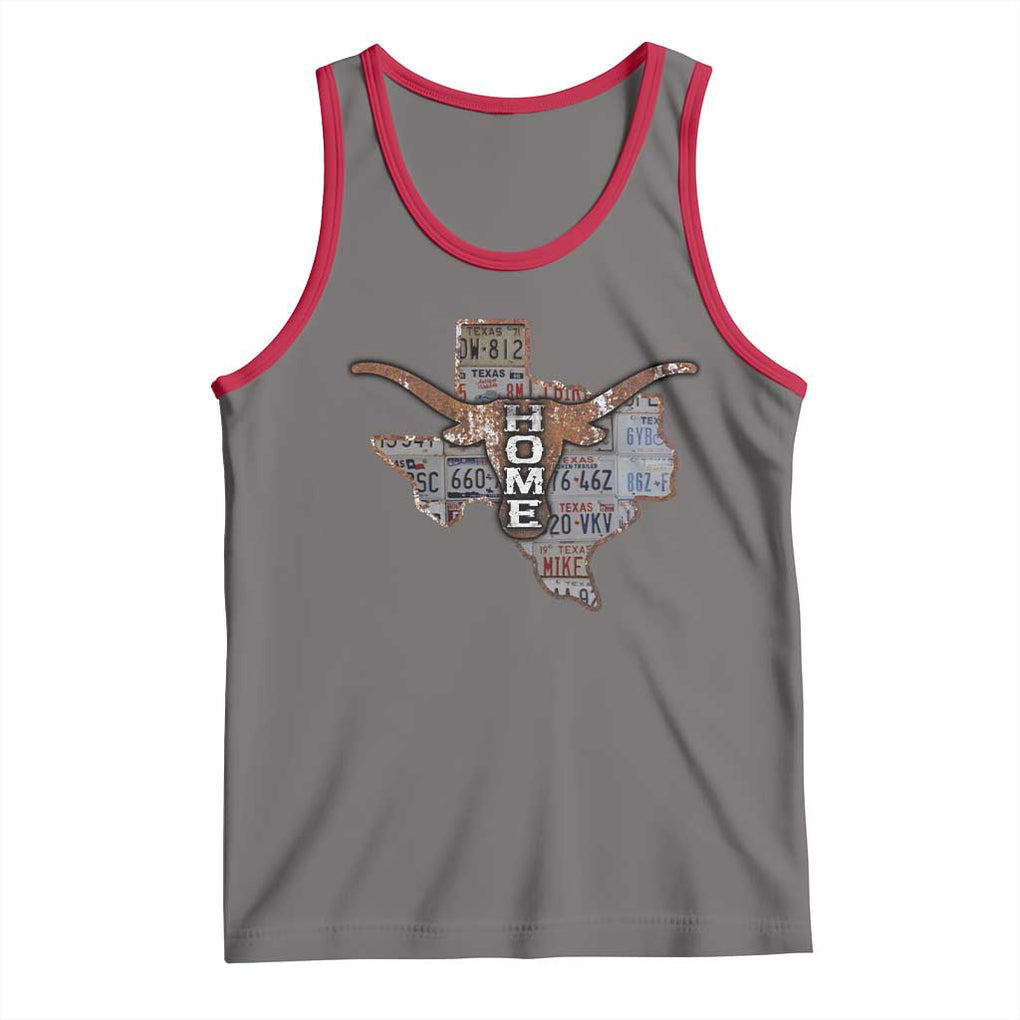 Texas Home Tank Top Vintage State Map TX Longhorn TS09 Deep Heather Red Print Your Wear