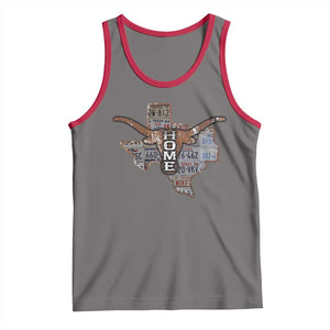 Texas Home Tank Top Vintage State Map TX Longhorn TS09 Deep Heather Red Print Your Wear