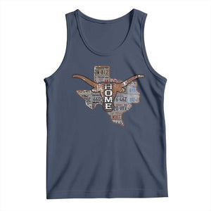 Texas Home Tank Top Vintage State Map TX Longhorn TS09 Navy Print Your Wear