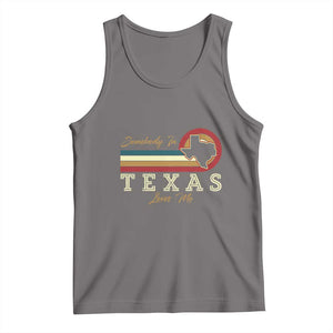 Retro Somebody In Texas Loves Me Tank Top TS09 Deep Heather Print Your Wear