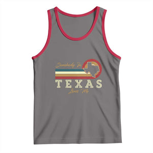 Retro Somebody In Texas Loves Me Tank Top TS09 Deep Heather Red Print Your Wear