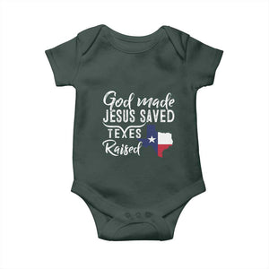 God Made Jesus Saved Texas Raised Baby Onesie TS09 Print Your Wear