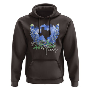 God Bless Texas Bluebonnet Hoodie TS09 Dark Chocolate Print Your Wear