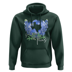 God Bless Texas Bluebonnet Hoodie TS09 Dark Forest Green Print Your Wear