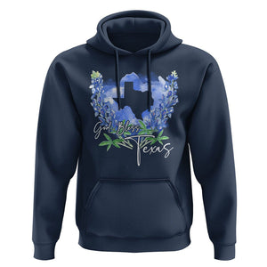 God Bless Texas Bluebonnet Hoodie TS09 Navy Print Your Wear