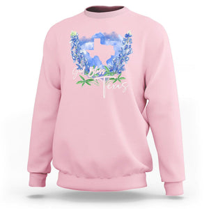 God Bless Texas Bluebonnet Sweatshirt TS09 Light Pink Print Your Wear