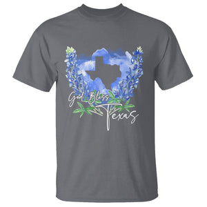 God Bless Texas Bluebonnet T Shirt TS09 Charcoal Print Your Wear