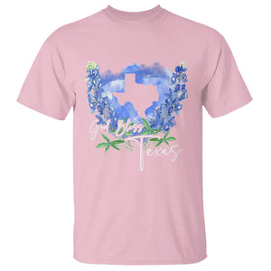 God Bless Texas Bluebonnet T Shirt TS09 Light Pink Print Your Wear