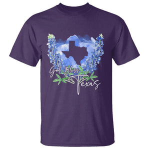 God Bless Texas Bluebonnet T Shirt TS09 Purple Print Your Wear
