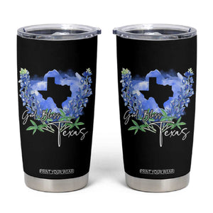 God Bless Texas Bluebonnet Tumbler Cup TS09 Black Print Your Wear