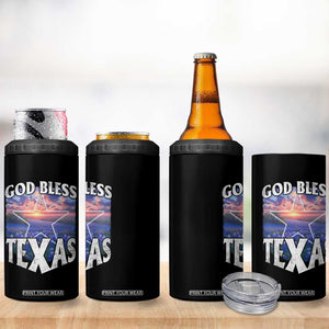 Bluebonnet Field God Bless Texas 4 in 1 Can Cooler Tumbler TS09 Print Your Wear