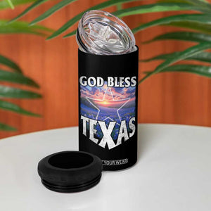 Bluebonnet Field God Bless Texas 4 in 1 Can Cooler Tumbler TS09 Print Your Wear