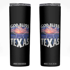 Bluebonnet Field God Bless Texas Skinny Tumbler TS09 Black Print Your Wear