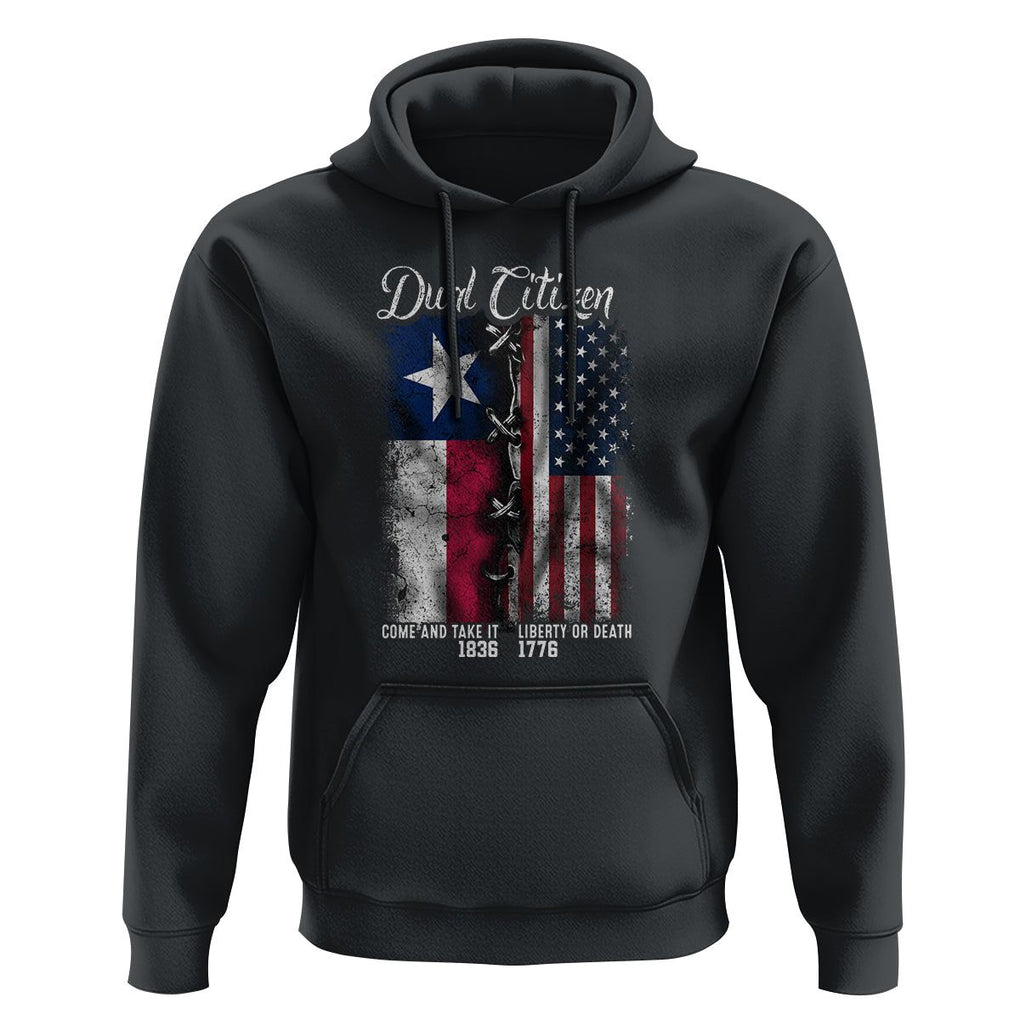 Dual Citizen Texan American Hoodie TS09 Black Print Your Wear