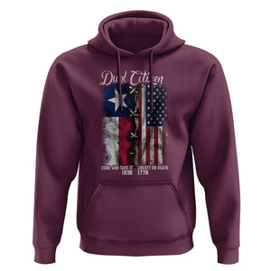 Dual Citizen Texan American Hoodie TS09 Maroon Print Your Wear