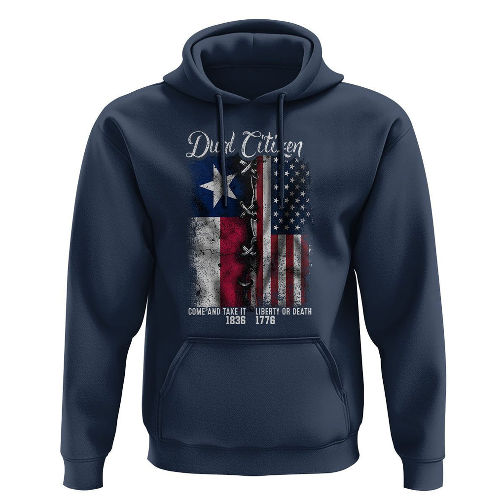 Dual Citizen Texan American Hoodie TS09 Navy Print Your Wear