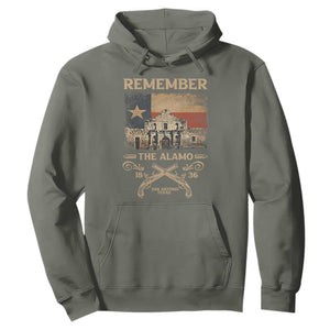 Texas Hoodie Remember The Alamo San Antonio 1836 TS09 Military Green Print Your Wear