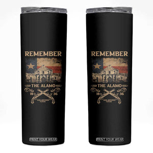 Texas Skinny Tumbler Remember The Alamo San Antonio 1836 TS09 Black Print Your Wear